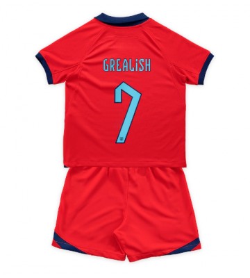 England Jack Grealish #7 Udebanesæt Børn VM 2022 Kort ærmer (+ korte bukser)